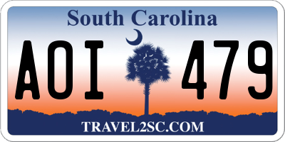 SC license plate AOI479