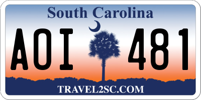SC license plate AOI481