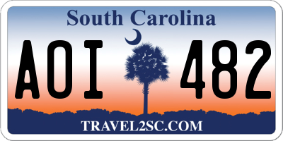 SC license plate AOI482