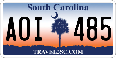 SC license plate AOI485