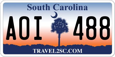 SC license plate AOI488