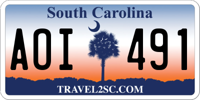 SC license plate AOI491