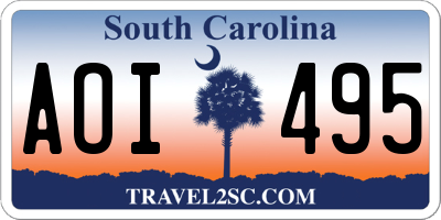 SC license plate AOI495