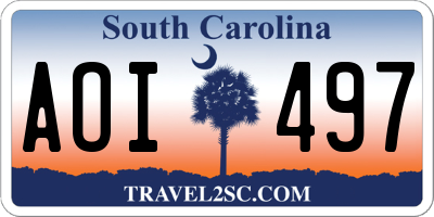 SC license plate AOI497