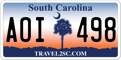 SC license plate AOI498