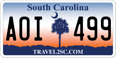SC license plate AOI499
