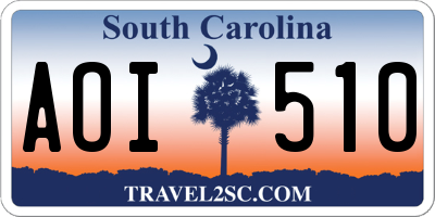 SC license plate AOI510