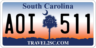 SC license plate AOI511