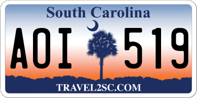 SC license plate AOI519