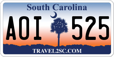 SC license plate AOI525