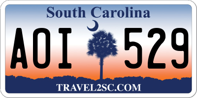 SC license plate AOI529