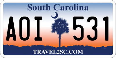 SC license plate AOI531