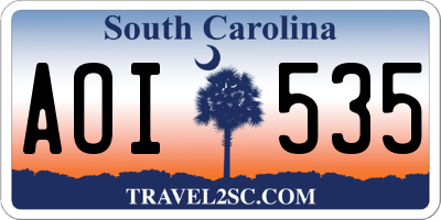 SC license plate AOI535
