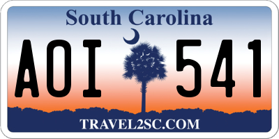 SC license plate AOI541