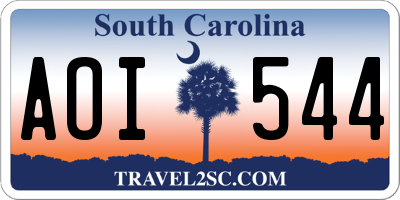 SC license plate AOI544