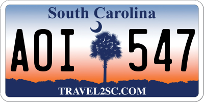SC license plate AOI547