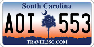 SC license plate AOI553