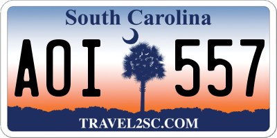 SC license plate AOI557