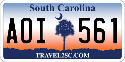 SC license plate AOI561