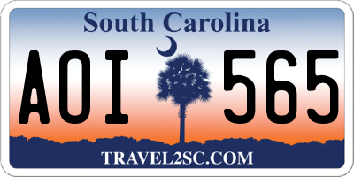 SC license plate AOI565