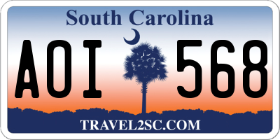 SC license plate AOI568