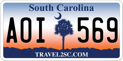 SC license plate AOI569