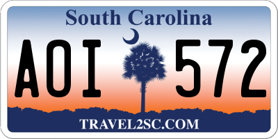 SC license plate AOI572
