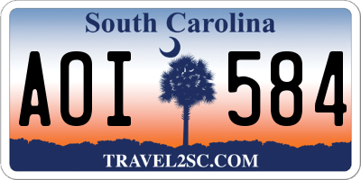 SC license plate AOI584