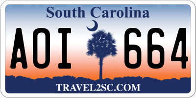 SC license plate AOI664