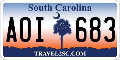 SC license plate AOI683