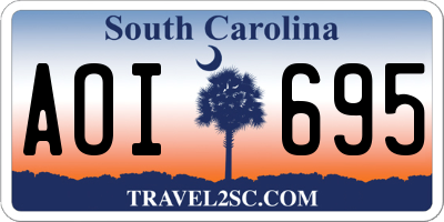 SC license plate AOI695