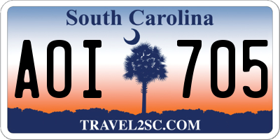 SC license plate AOI705