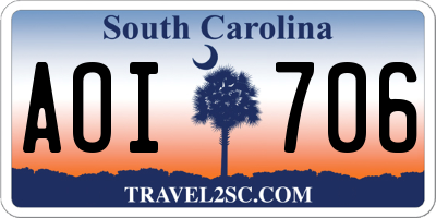SC license plate AOI706