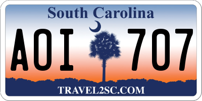 SC license plate AOI707
