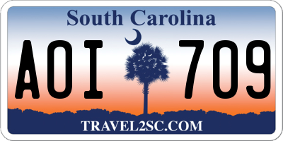 SC license plate AOI709