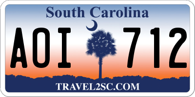 SC license plate AOI712