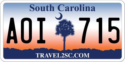 SC license plate AOI715