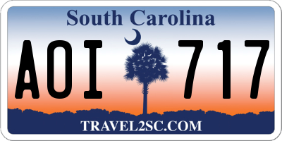 SC license plate AOI717