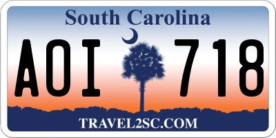 SC license plate AOI718