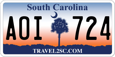 SC license plate AOI724