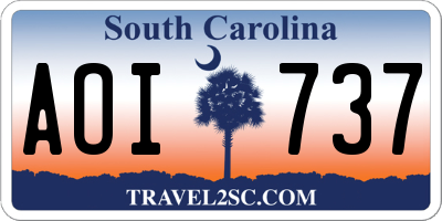 SC license plate AOI737