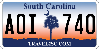 SC license plate AOI740
