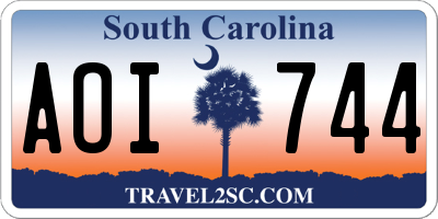SC license plate AOI744
