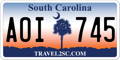 SC license plate AOI745