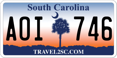 SC license plate AOI746