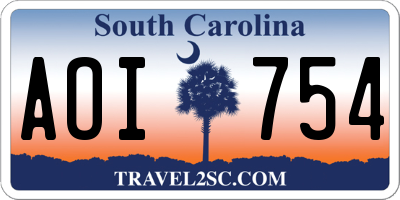 SC license plate AOI754