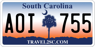 SC license plate AOI755