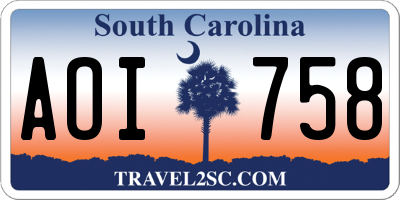 SC license plate AOI758