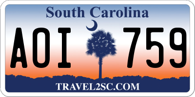 SC license plate AOI759