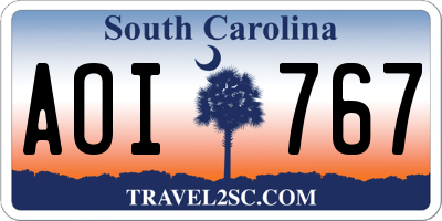 SC license plate AOI767